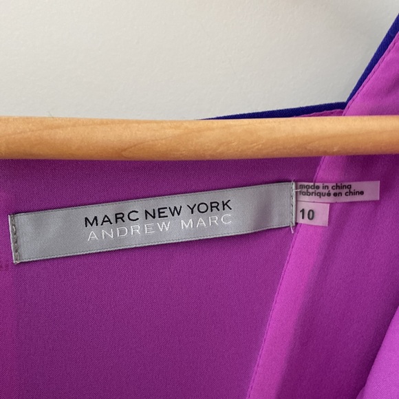 Bold Colour Block Dress in Plum - Picture 6 of 8